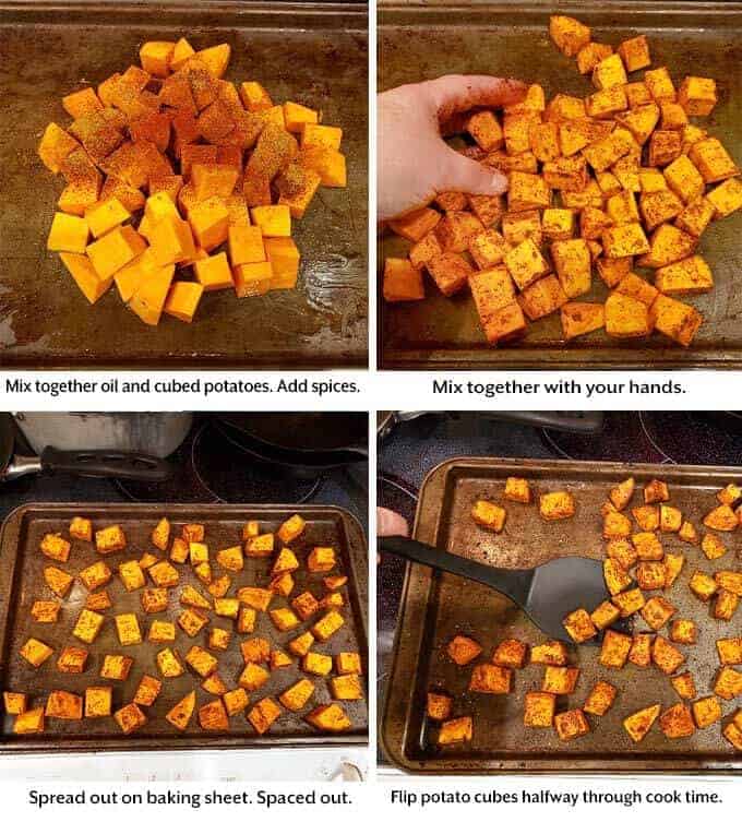 preparing to Roast Sweet Potatoes
