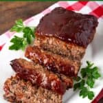 Easy Classic Meatloaf sliced.