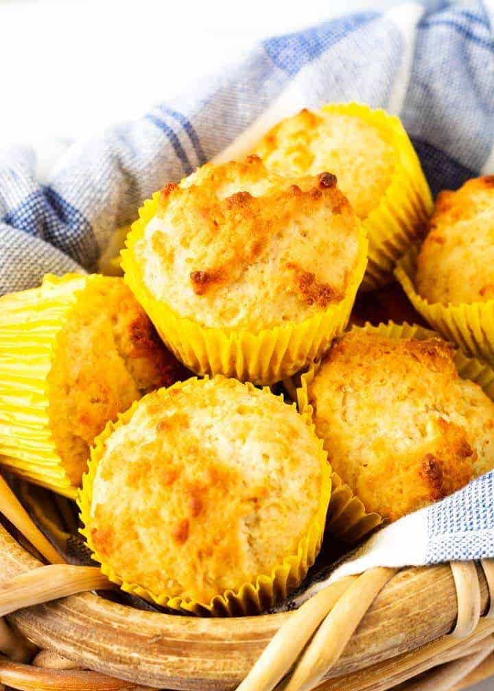 Muffins in yellow liners.