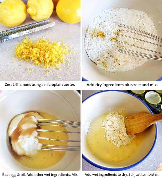 process of making Lemon Muffins