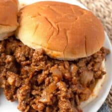 Sloppy Joes on a white plate