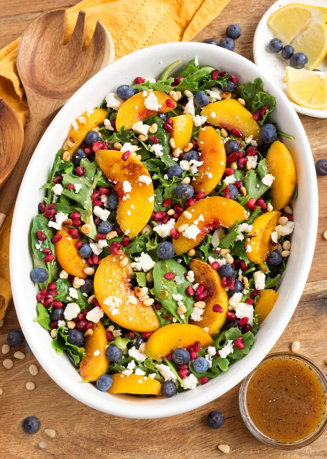 Peach Salad with Blueberries and Feta Retro Recipe Box