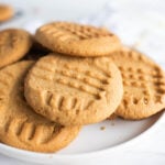 Peanut Butter Cookies on a white plate