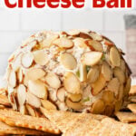 Nutty Bacon Cheese Ball on crackers