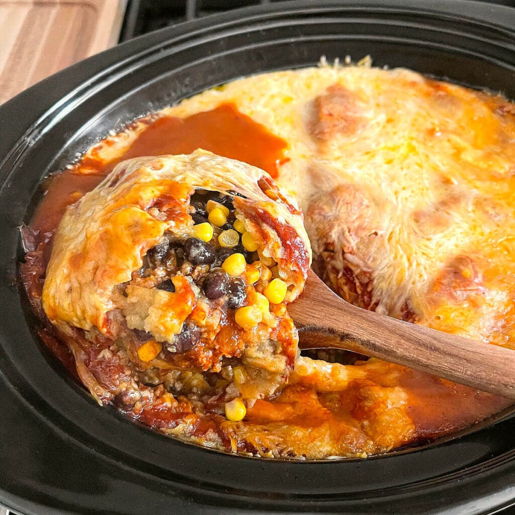 Slow Cooker Enchilada Casserole Retro Recipe Box