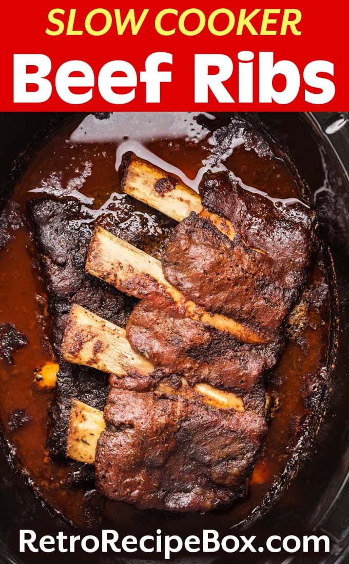 Slow Cooker Beef Ribs pin