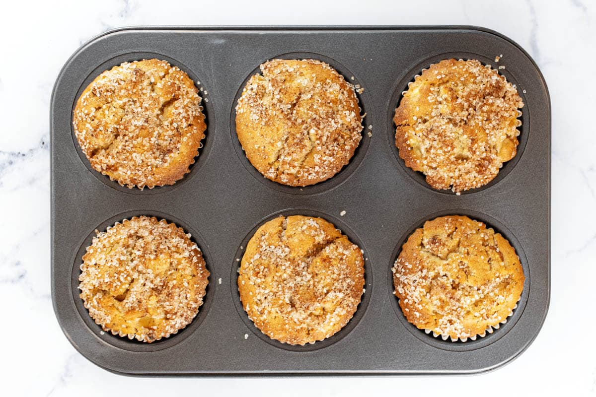 Cinnamon Apple Muffins in muffin pan