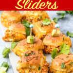 Chicken Enchilada Sliders on a tray