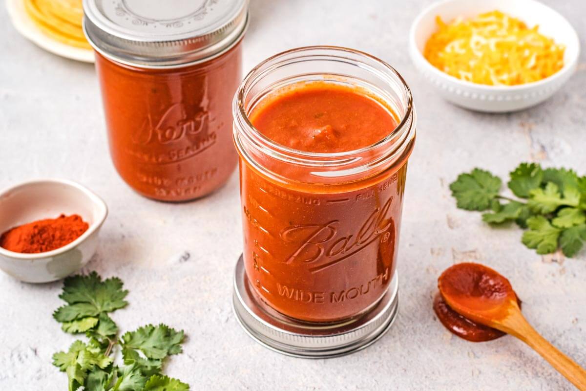enchilada sauce in a jar