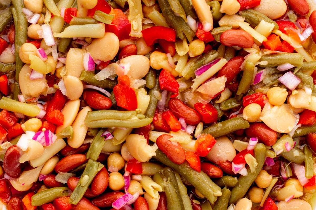 closeup of bean salad