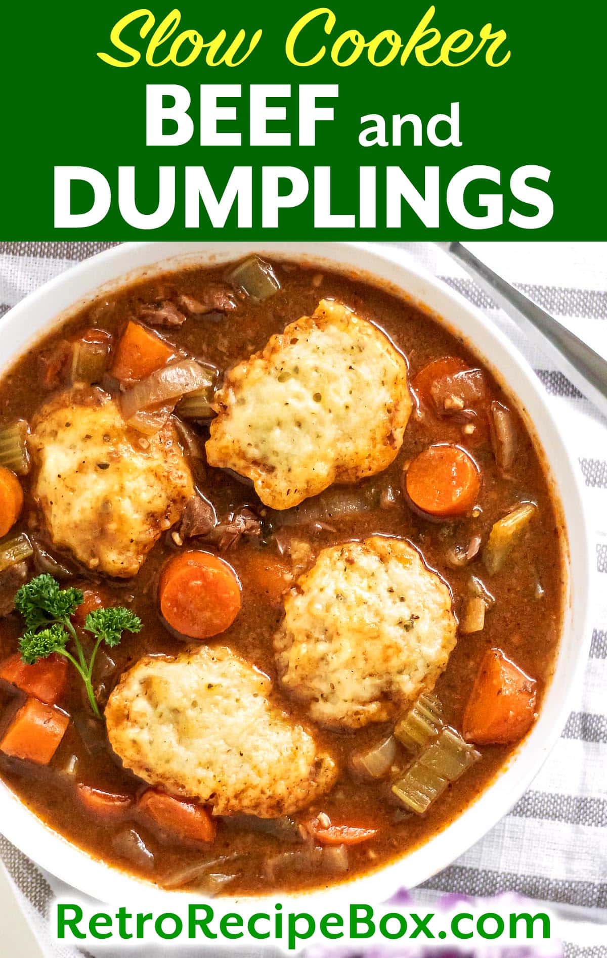 Slow Cooker Beef and Dumplings Retro Recipe Box