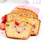 Strawberry Loaf slices on white