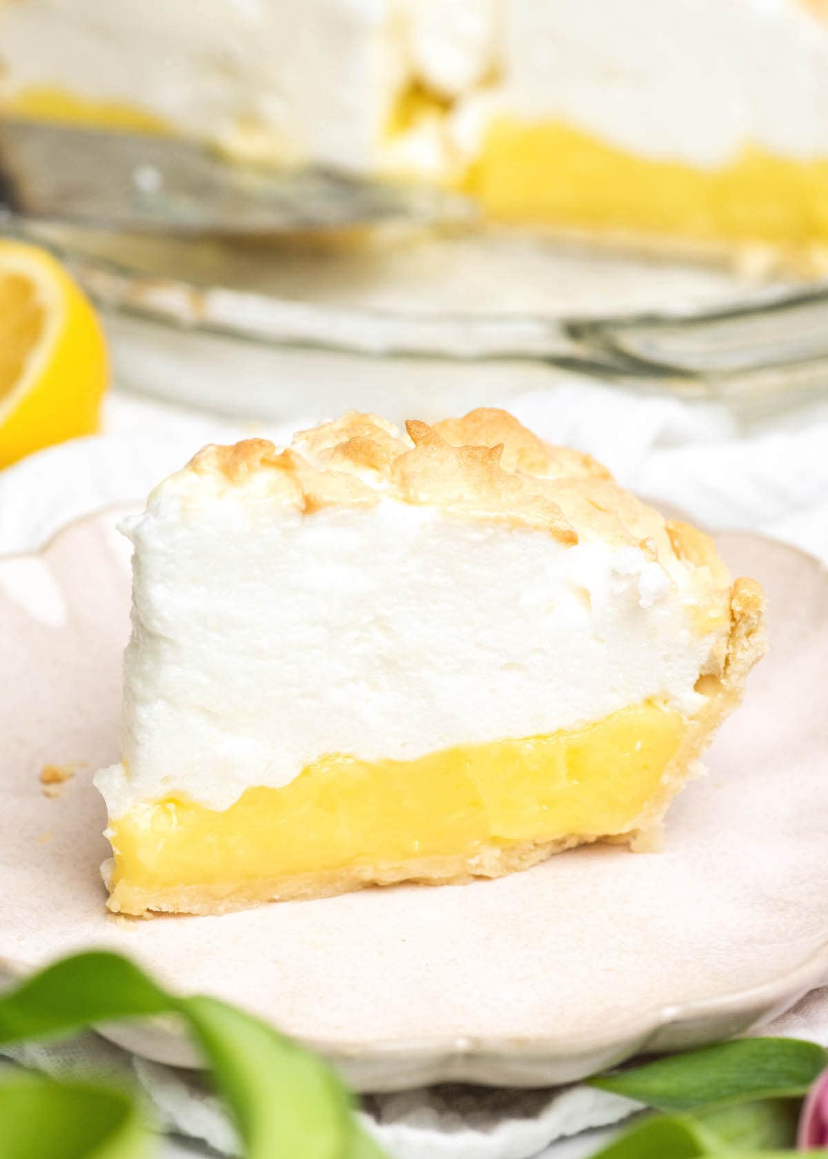 Lemon Meringue Pie slice on a plate
