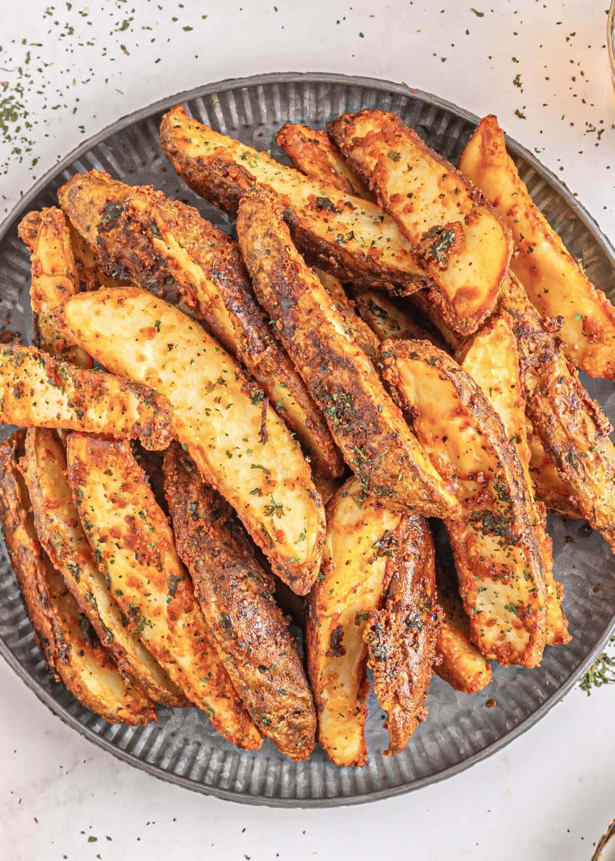 Baked Potato Wedges on a plate