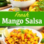 Fresh Mango Salsa in white bowl.