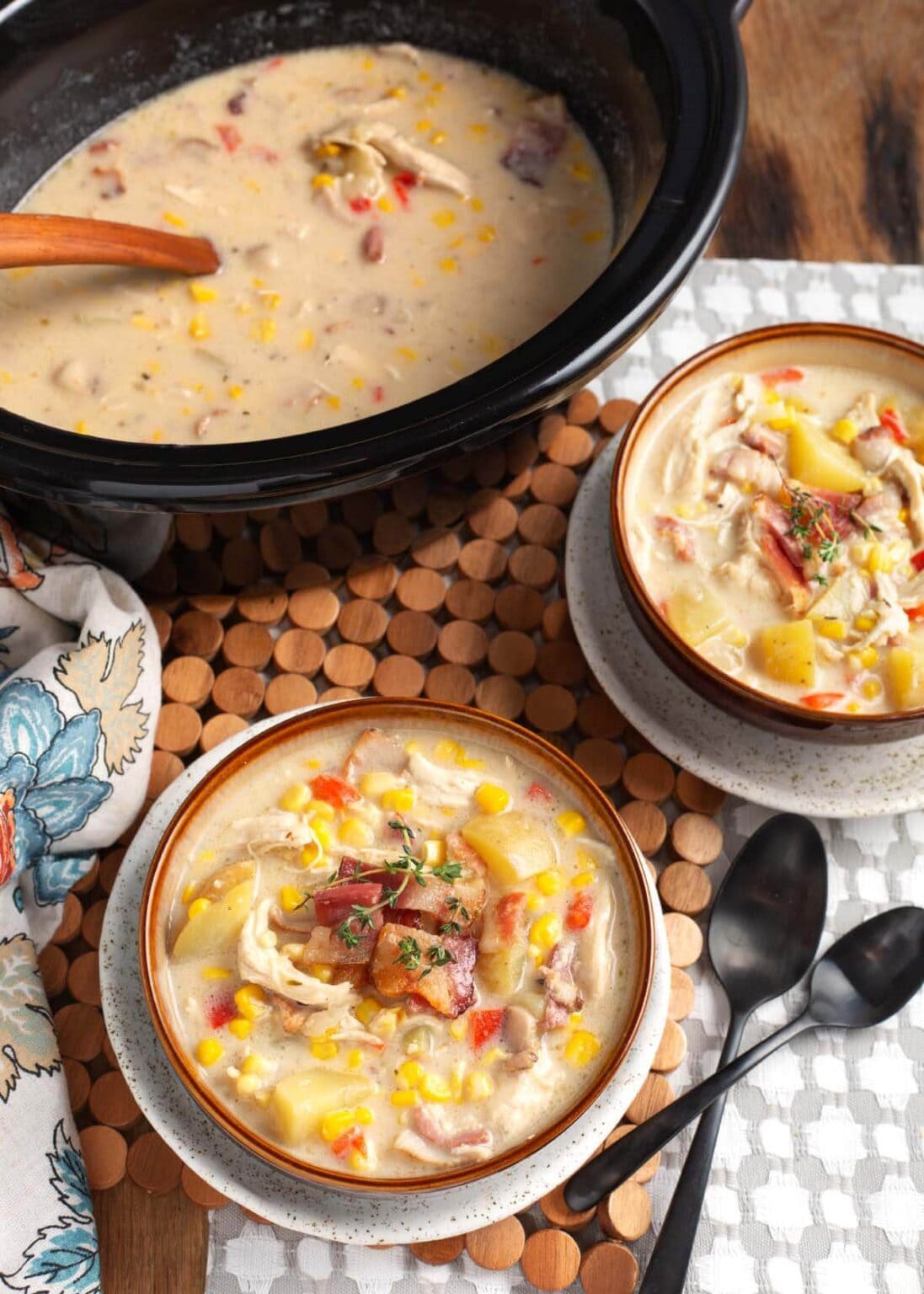 Slow Cooker Chicken Corn Chowder Retro Recipe Box