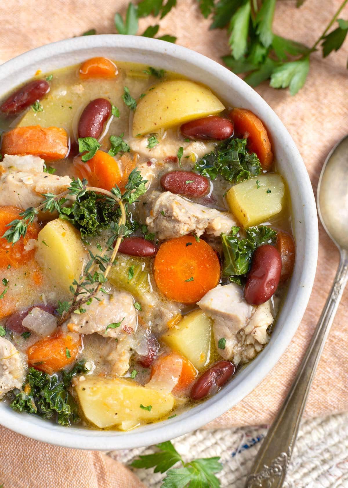 Slow Cooker Chicken Stew in a bowl.