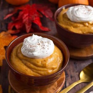 Pumpkin Pie Pudding in 2 dishes