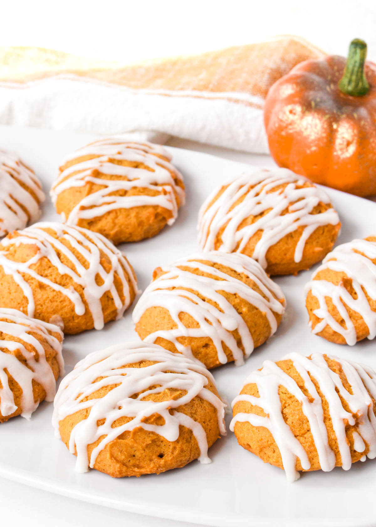 Pumpkin Spice Cookies on a white plate.