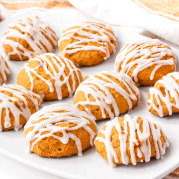Pumpkin Spice Cookies on white plate.