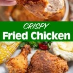 Crispy Fried Chicken on a plate with sides.