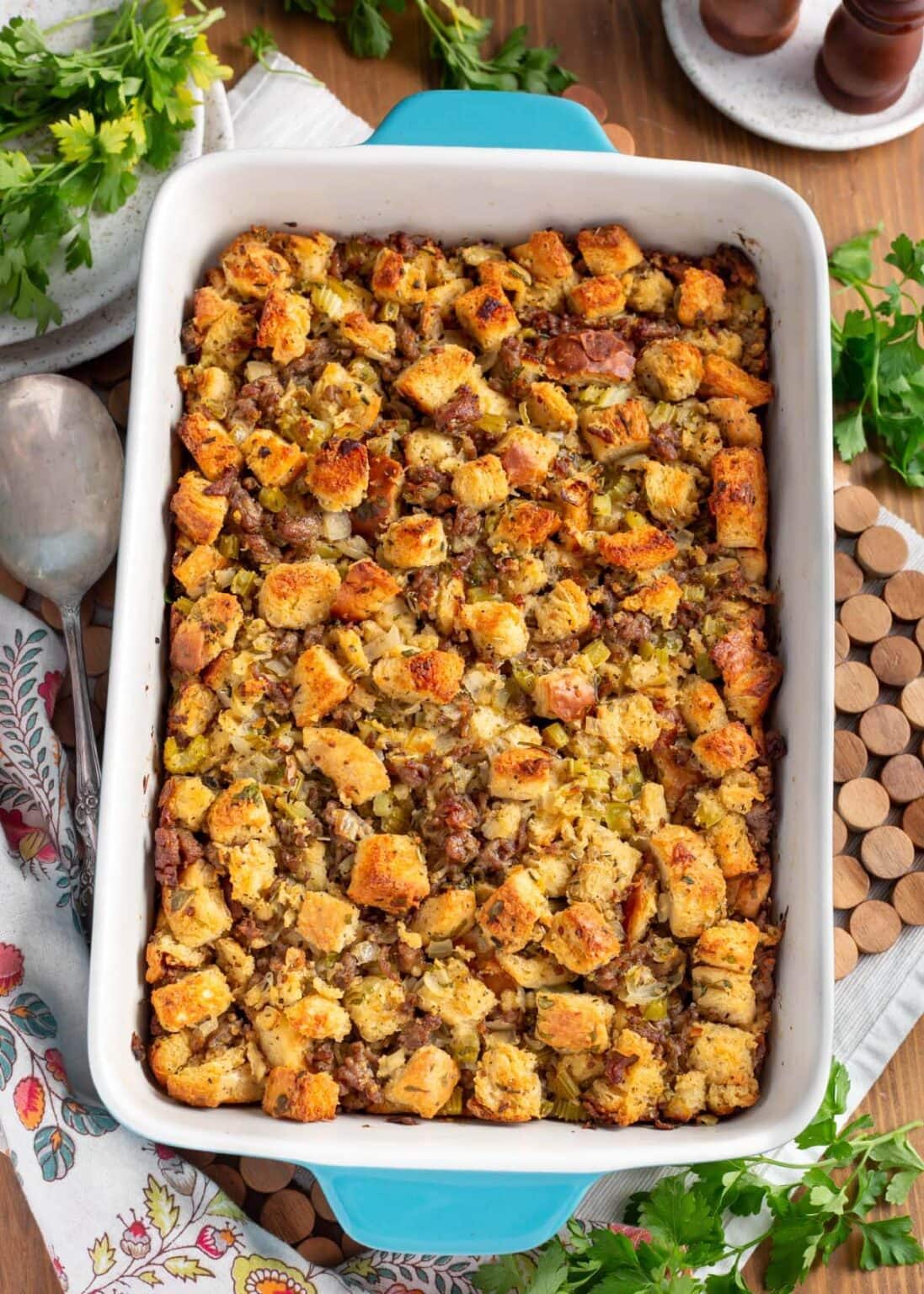 Easy Herb Sausage Stuffing Recipe - Retro Recipe Box