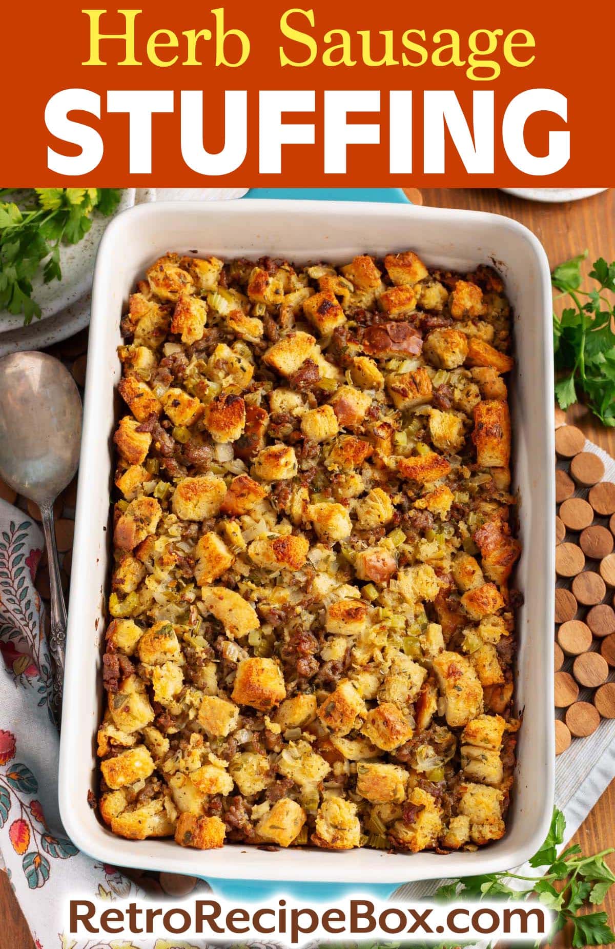 Easy Herb Sausage Stuffing Recipe - Retro Recipe Box