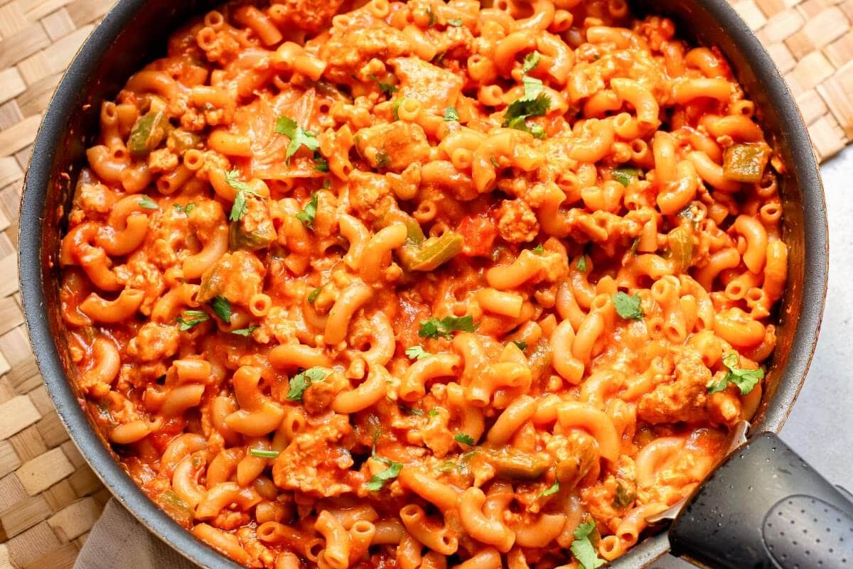 Chicken Goulash in pan.