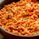 Chicken Goulash closeup in pan.