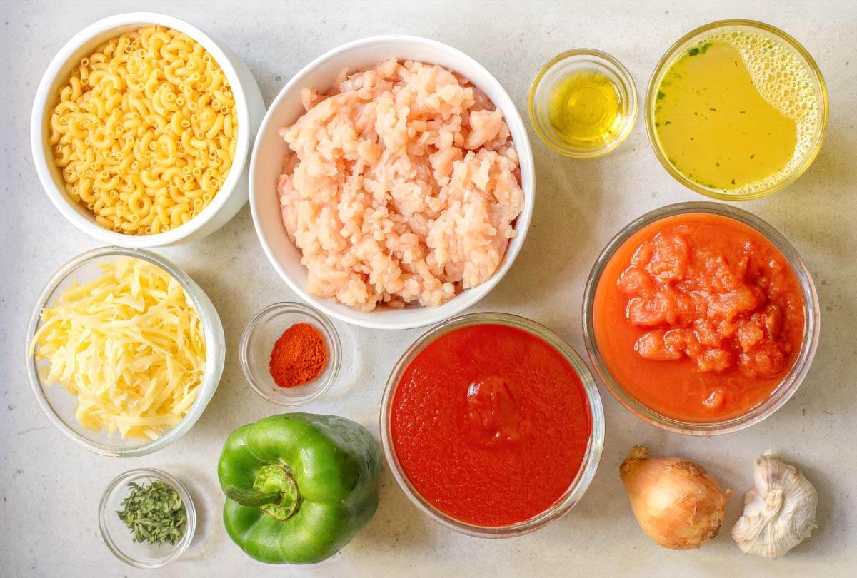 Chicken Goulash ingredients shot