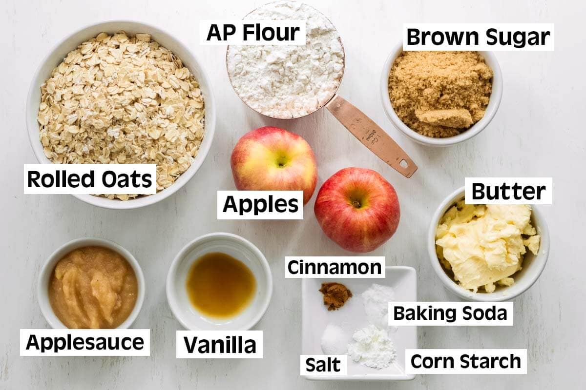 Apple Oatmeal Cookies ingredients shot