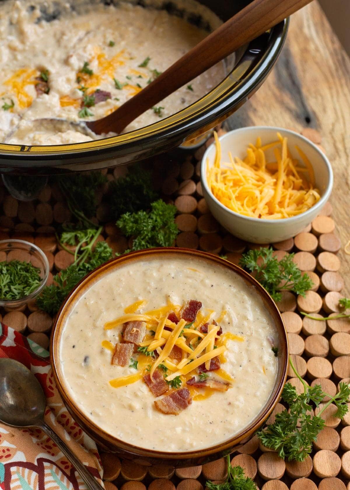 Slow Cooker Hash Brown Potato Soup